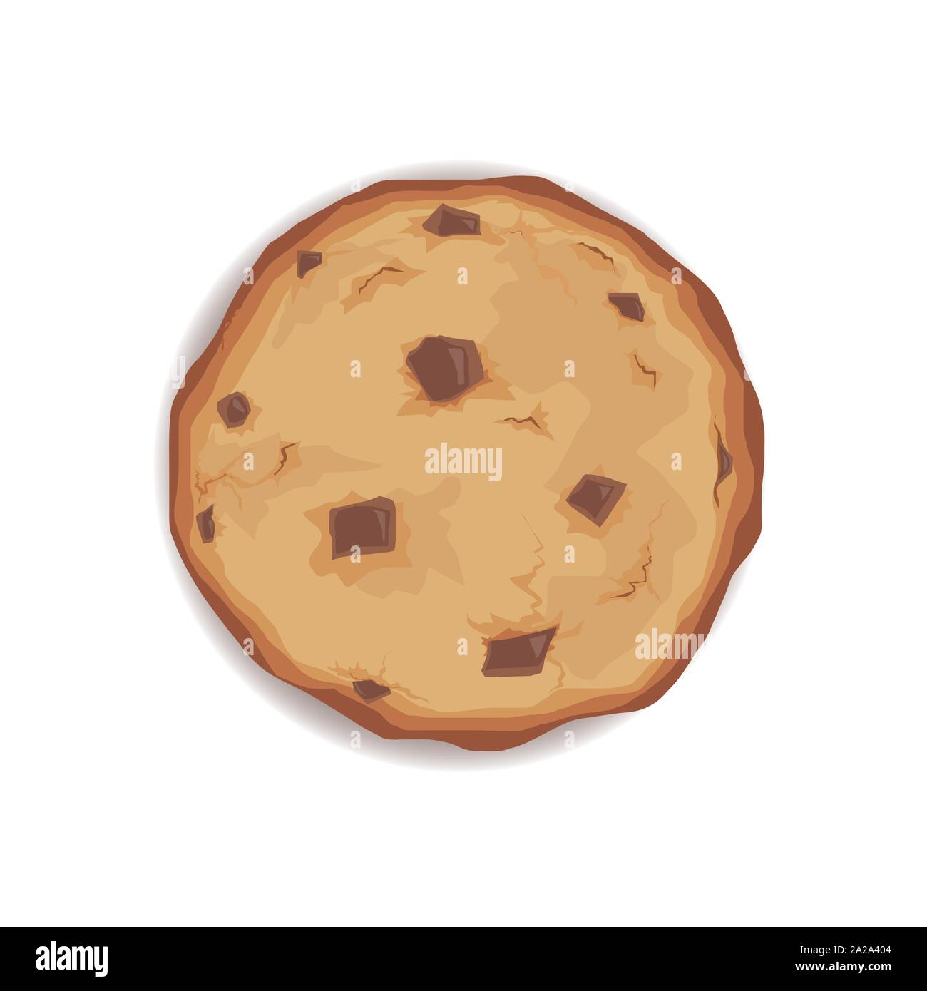 Chocolate chip cookie. Unhealthy diet. Vector illustration isolated