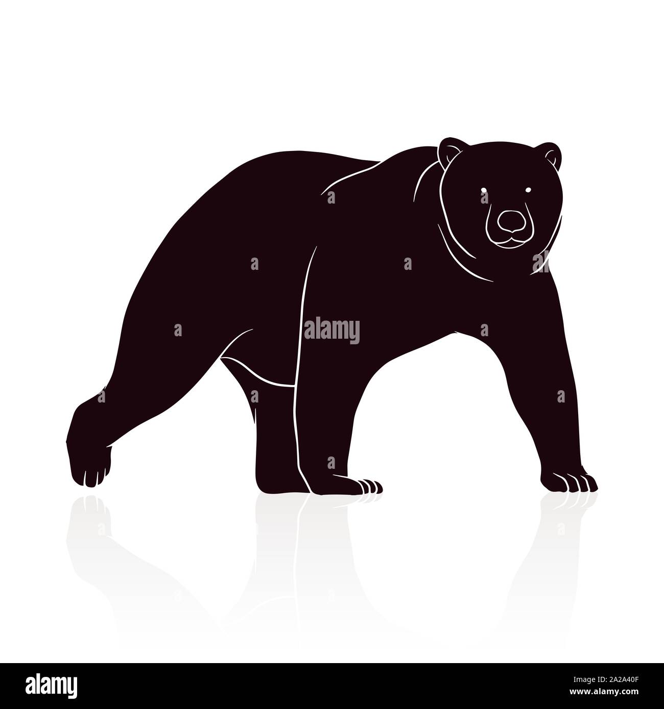 bear silhouette vector isolated on white backround Stock Vector