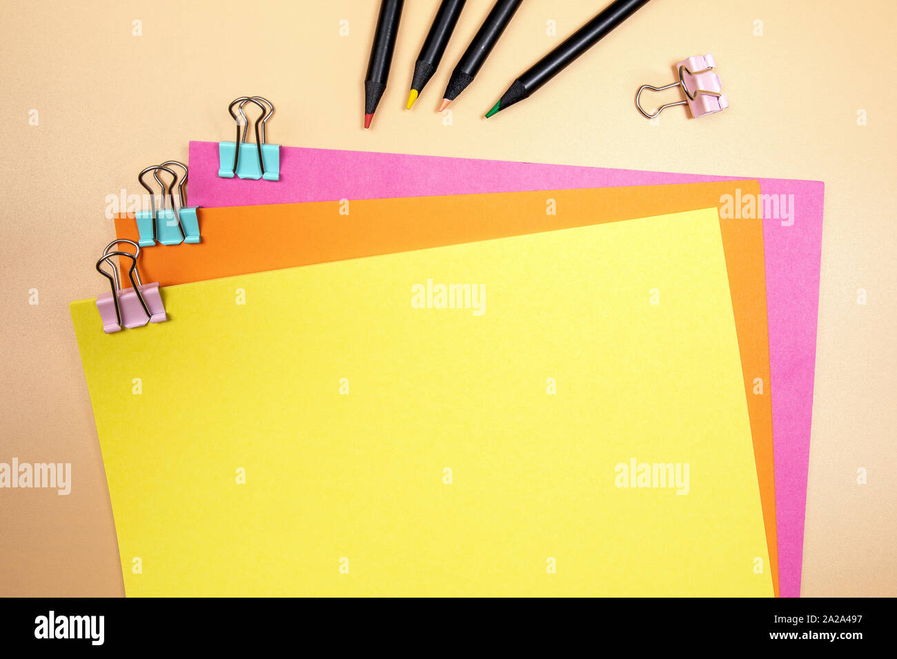 Download Yellow Empty Sheet Of Paper Mockup Stock Photo Alamy PSD Mockup Templates