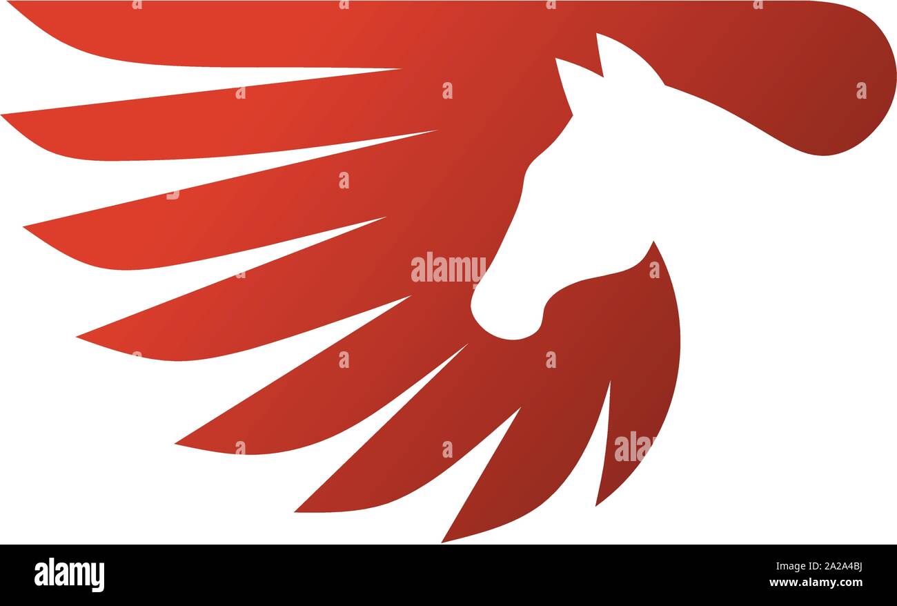 Pegasus logo vector. Stylized winged horse logo vector illustration. Stock Vector