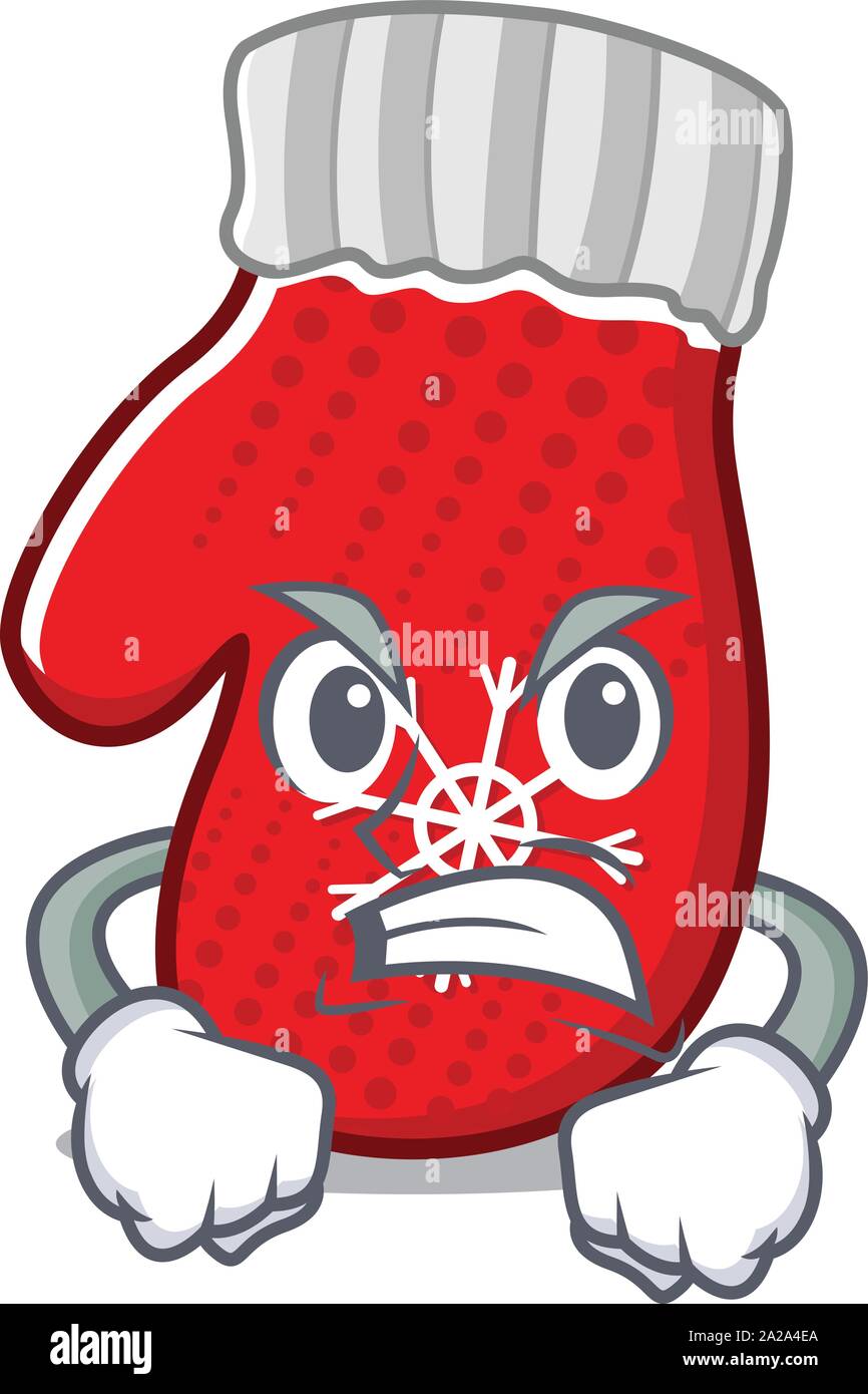 Angry christmas mittens with the mascot shape Stock Vector Image & Art ...
