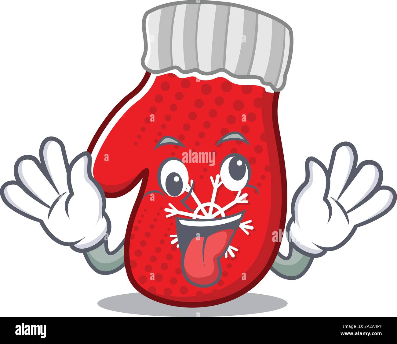 Crazy christmas mittens are folded with characters Stock Vector Image