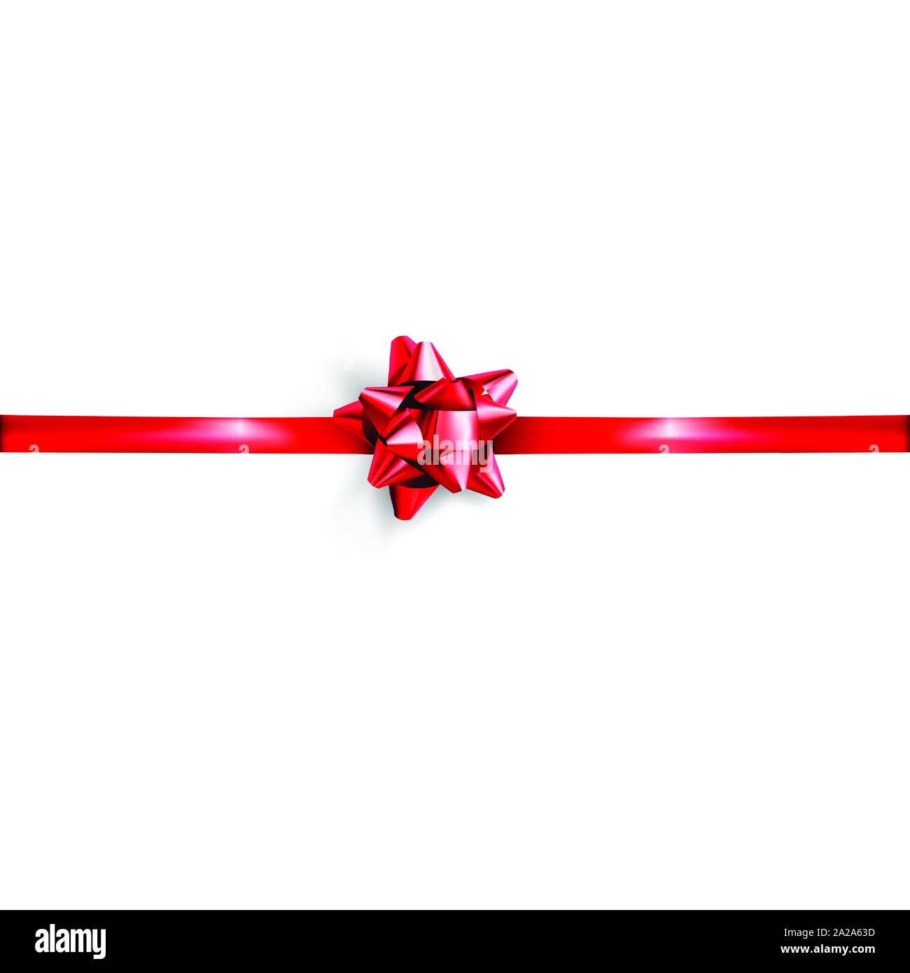 Red bow and ribbon isolated on white background - Vector illustration ...