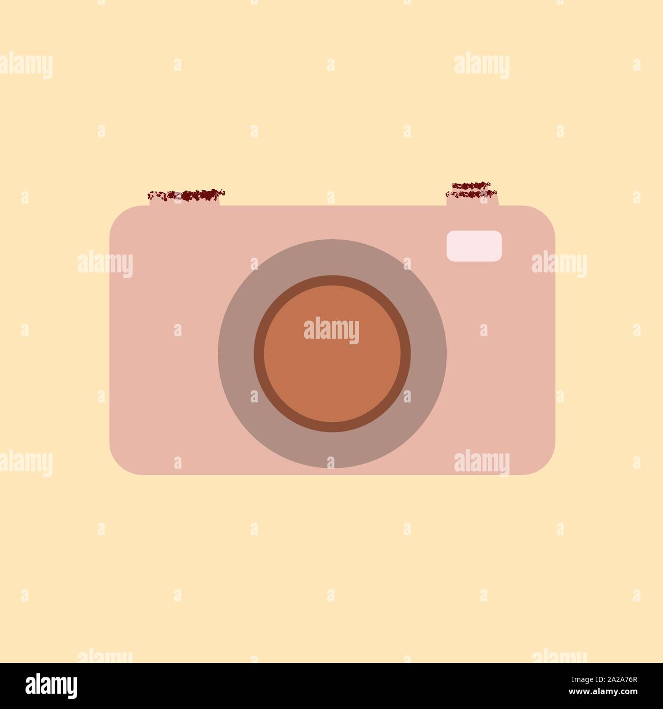 isolated vintage retro old analog camera rough dry paint style Stock Vector