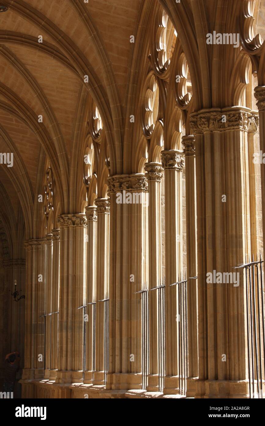 The cloisters in Pamplona Cathedral, Spain Stock Photo