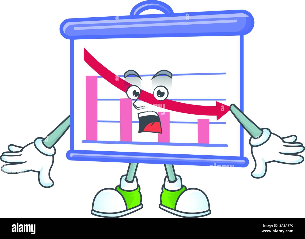 Surprised down graphic board for decrease report Stock Vector Image ...