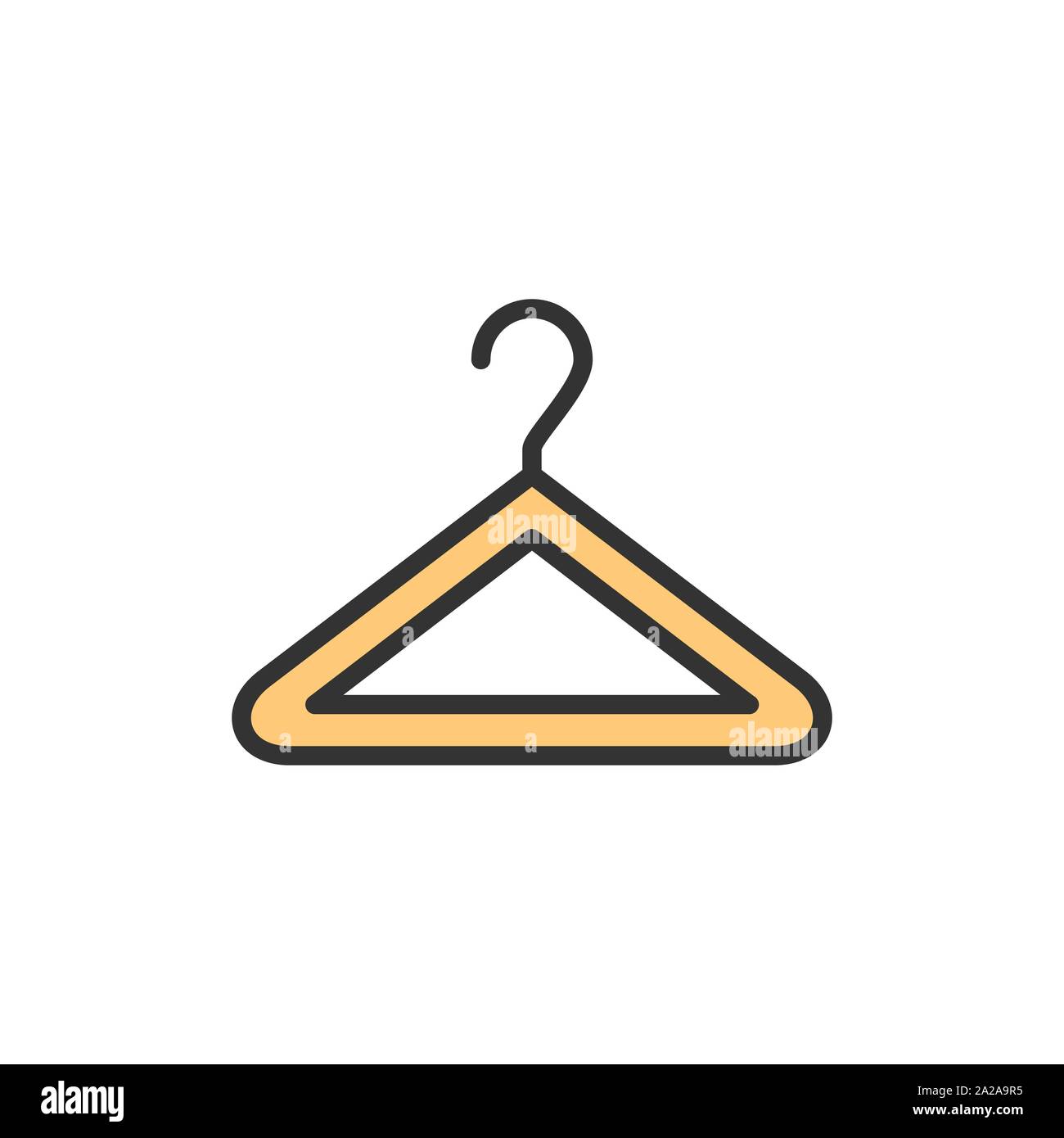 Vector hanger flat color line icon. Isolated on white background Stock Vector