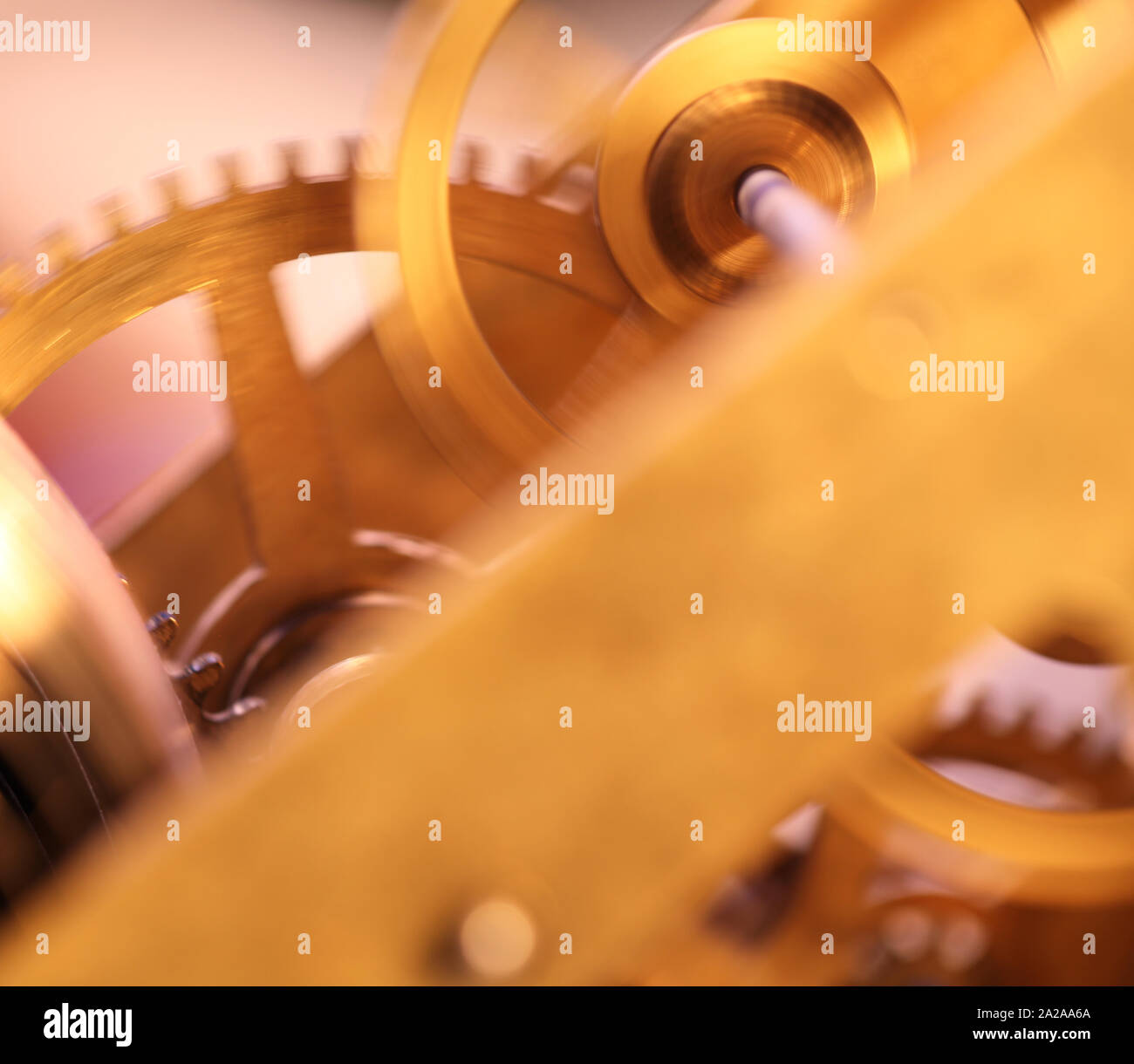 Close up of a internal clock mechanism Stock Photo Alamy