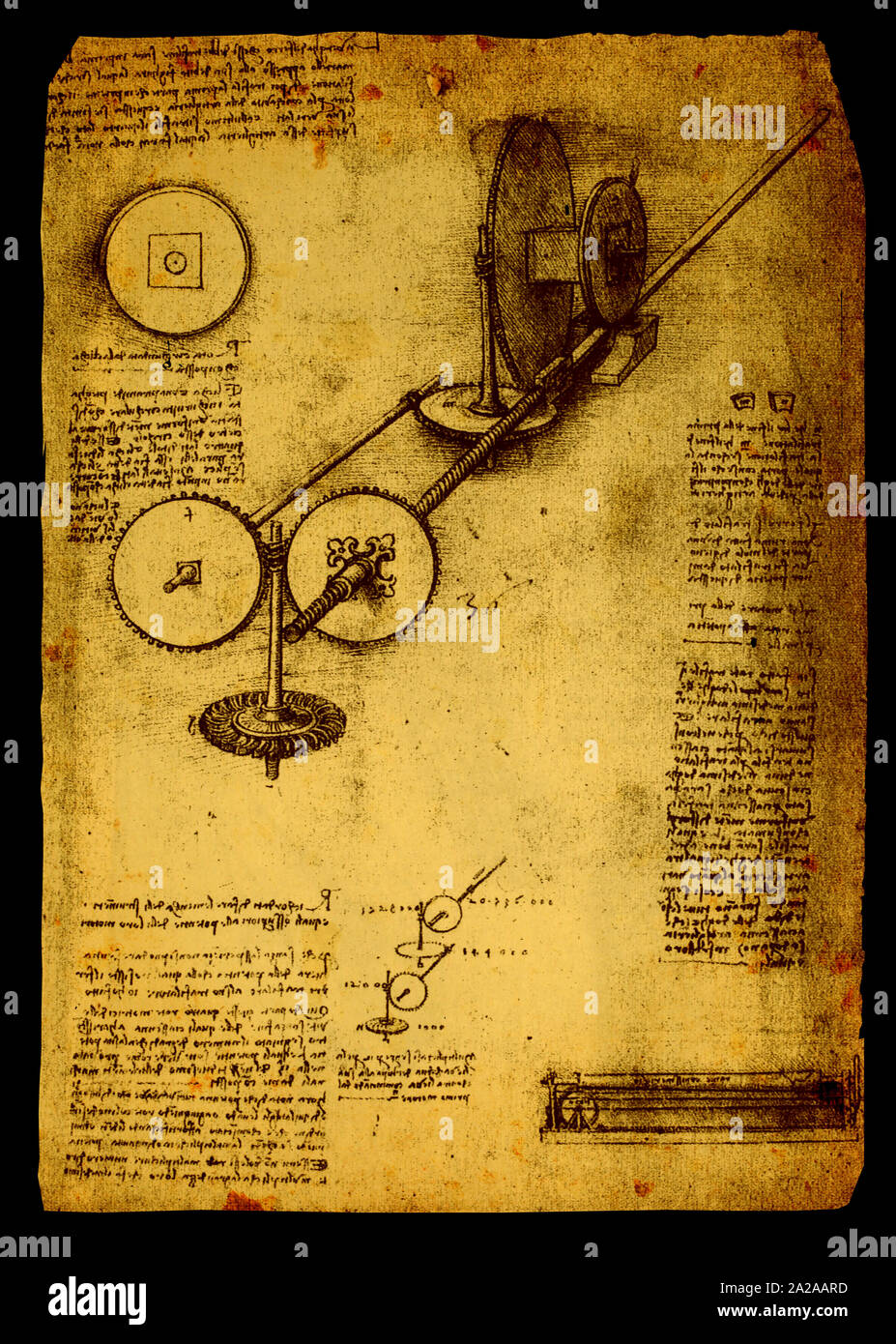 14th Century Leonardo da Vinci engineering drawing Stock Photo Alamy