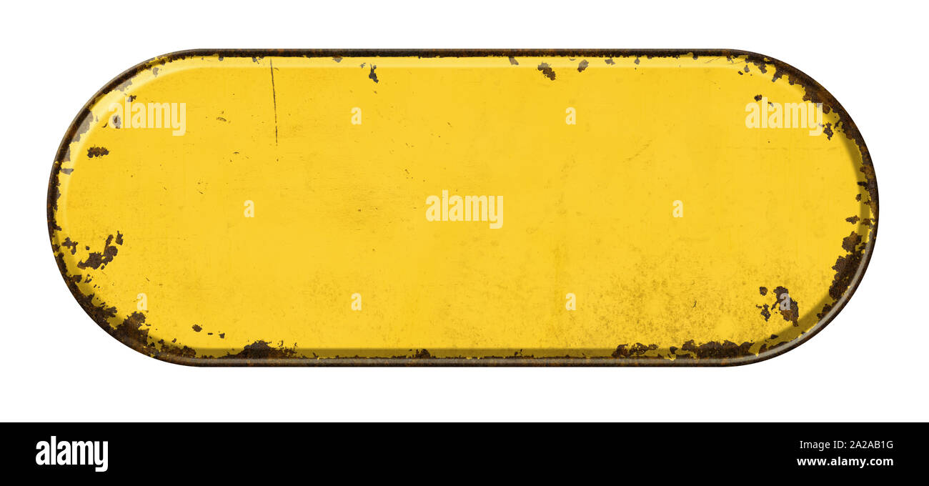 Empty vintage tin sign on a white background Stock Photo - Alamy