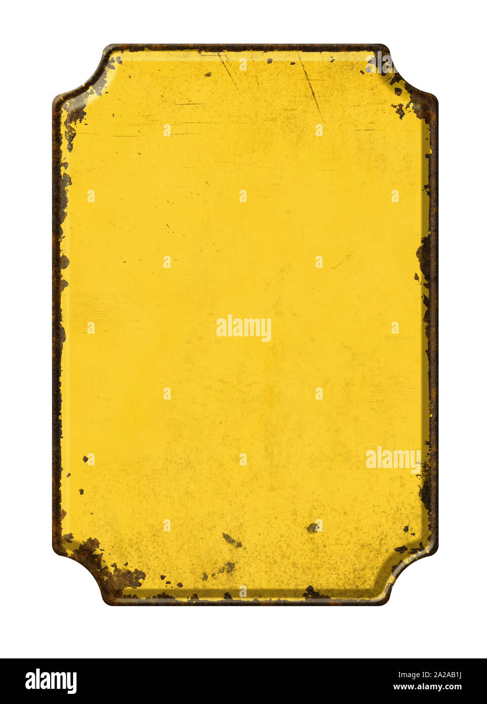 Empty vintage tin sign on a white background Stock Photo - Alamy