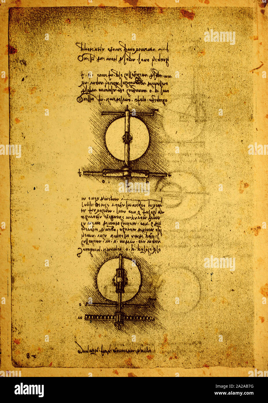 14th Century Leonardo da Vinci engineering drawing Stock Photo Alamy