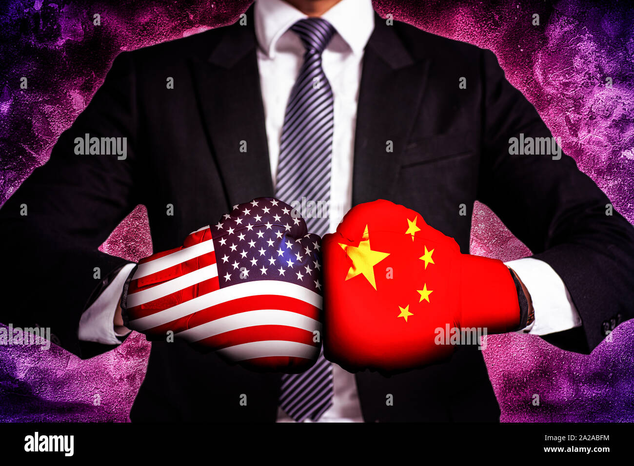 business Concept of trade war between USA and China Stock Photo