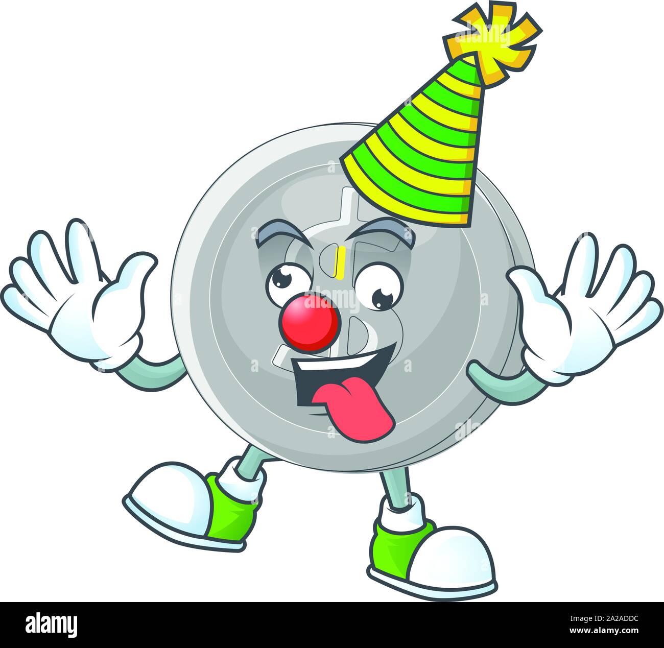 Clown silver coin cartoon character with mascot Stock Vector Image ...