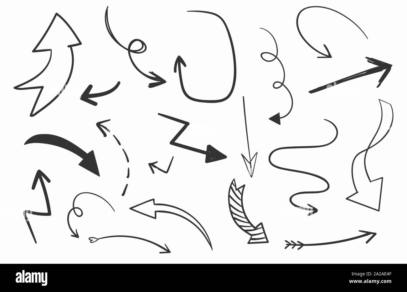 Hand drawn arrows set on white background Stock Vector Image & Art - Alamy