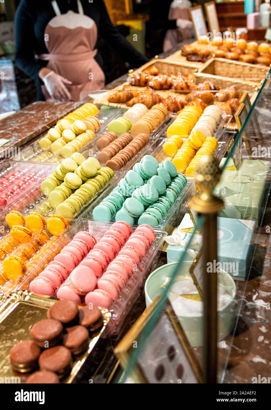 Tasty Macaroons in Paris - Champs Elyse / France. Stock Photo