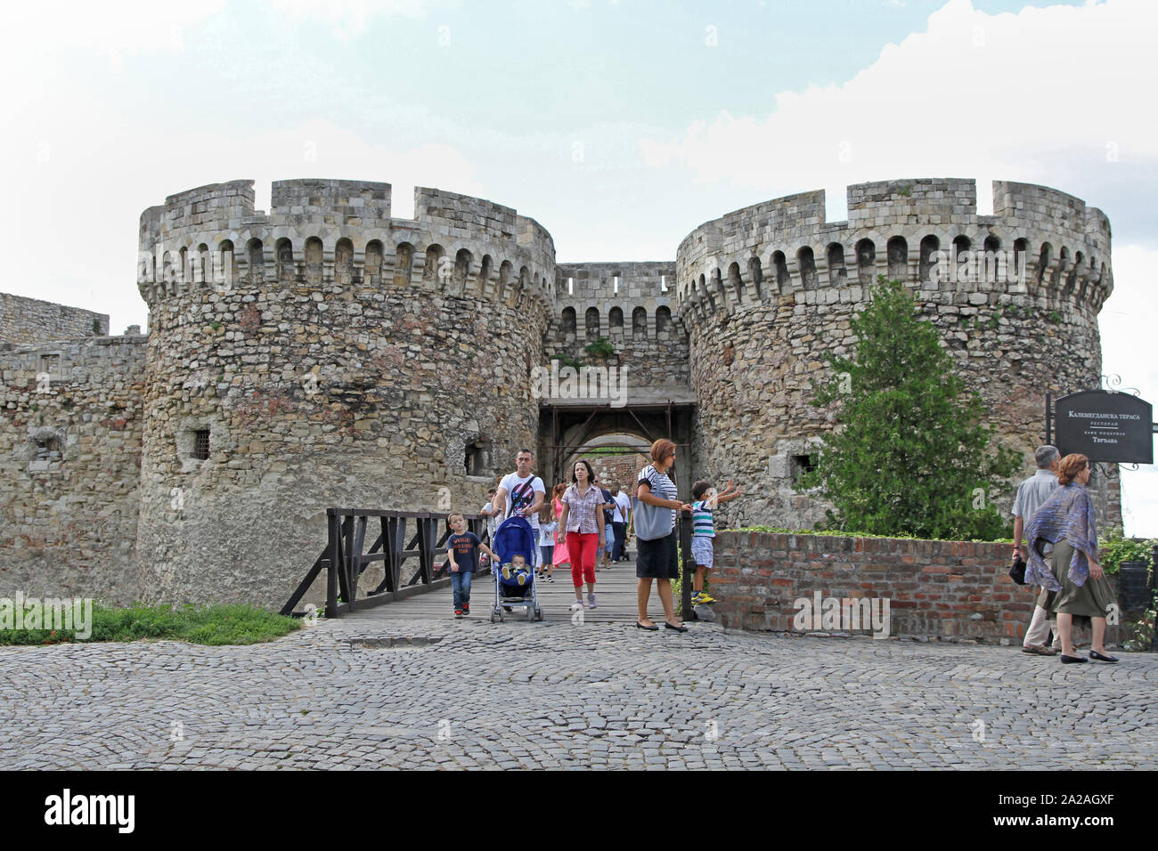 Zindan Gate entrance to the Kalemegdan Fortress, Kalemegdan Park, Belgrade, Serbia. Stock Photo