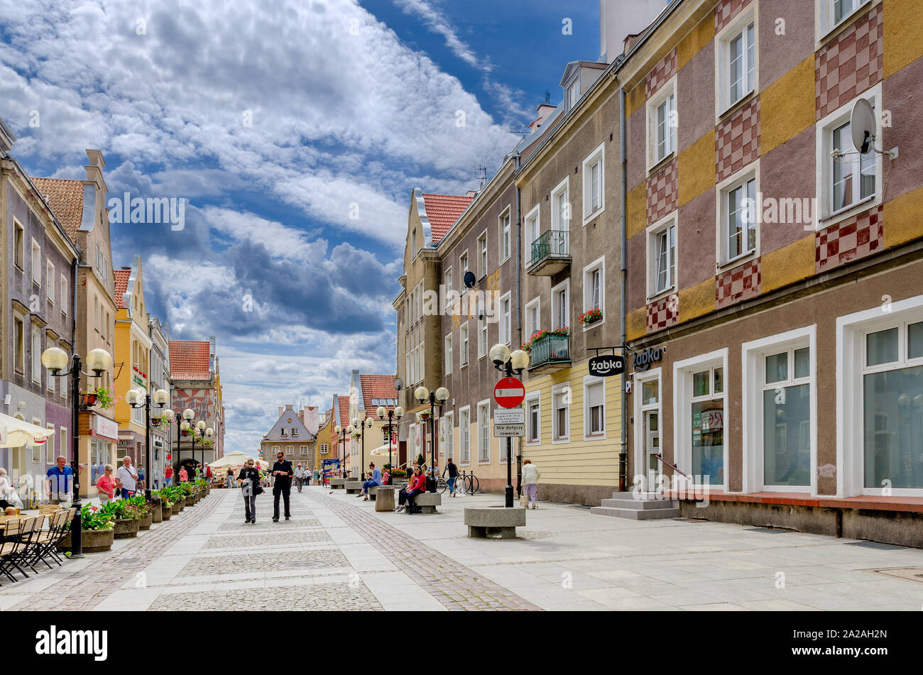 Olsztyn (ger.: Allenstein), Warmian-mazurian province, Poland. Staromiejska street. Stock Photo