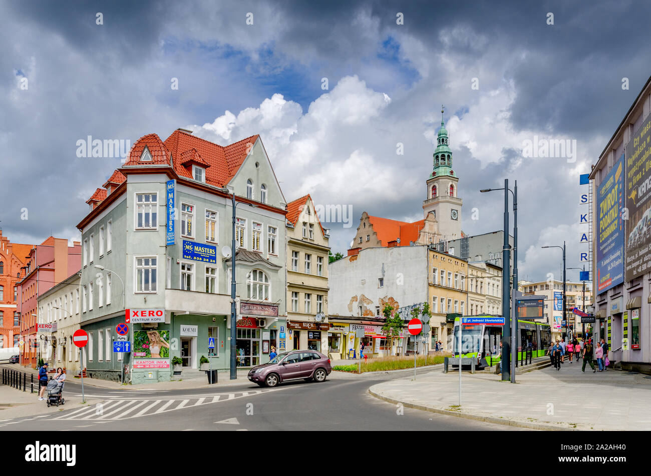 Olsztyn (ger.: Allenstein), Warmian-mazurian province, Poland. Jednosci Slowianskiej plaza. Stock Photo