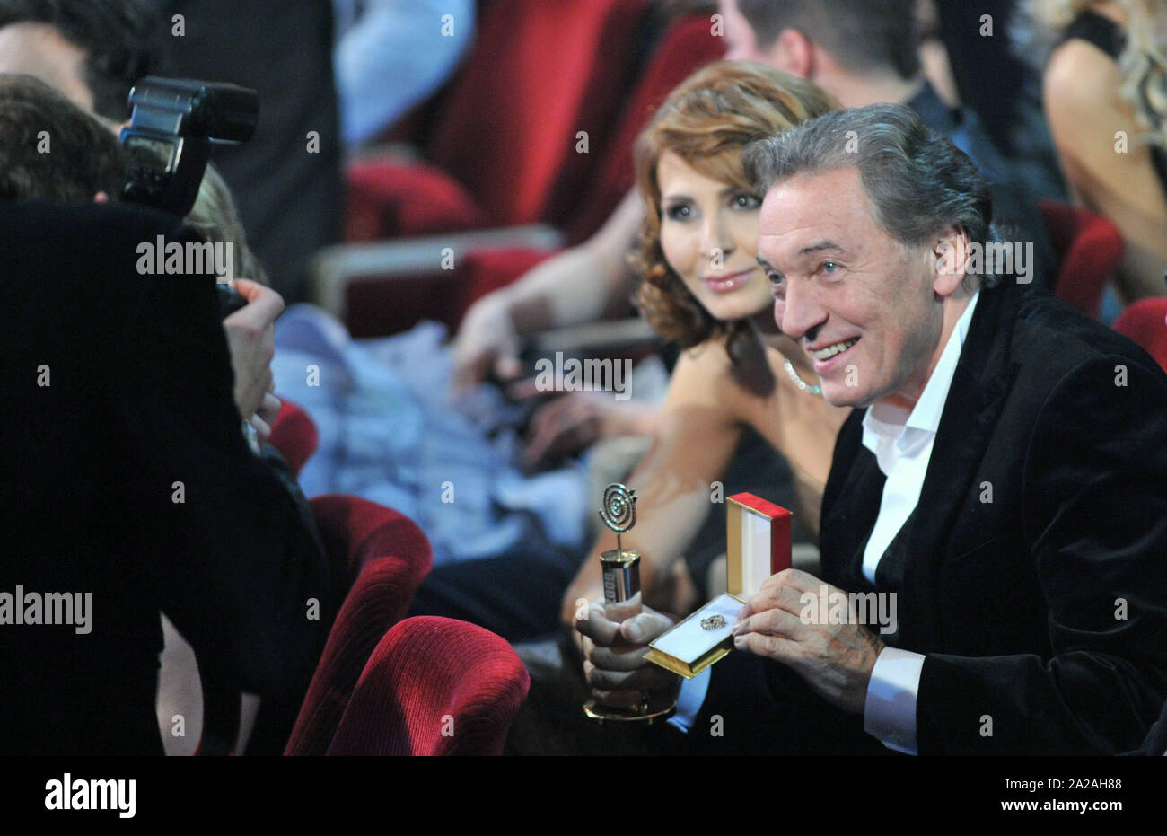 Czech singer Karel Gott (pictured with his wife Ivana) was awarded