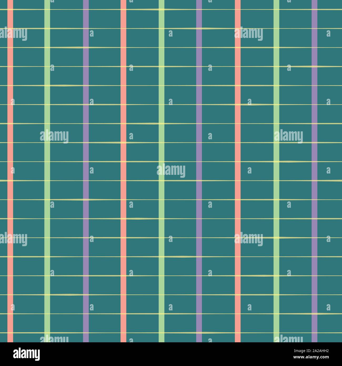 Classic rectangular hand drawn grid in purple, pastel red and green ...