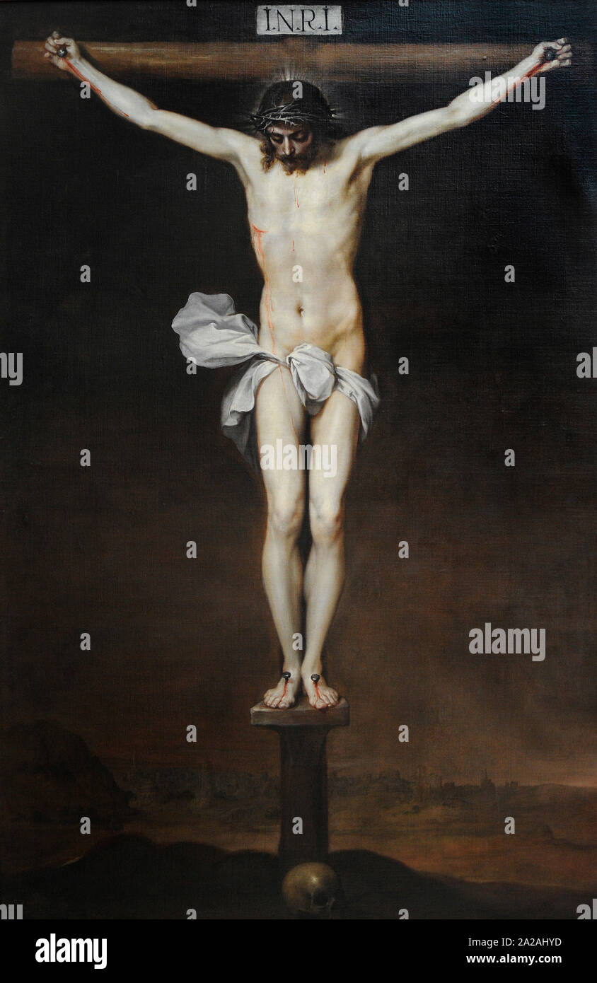Alonso Cano (1601-1667). Spanish painter. Christ on the Cross, ca.1640. San Fernando Royal Academy of Fine Arts. Madrid. Spain. Stock Photo