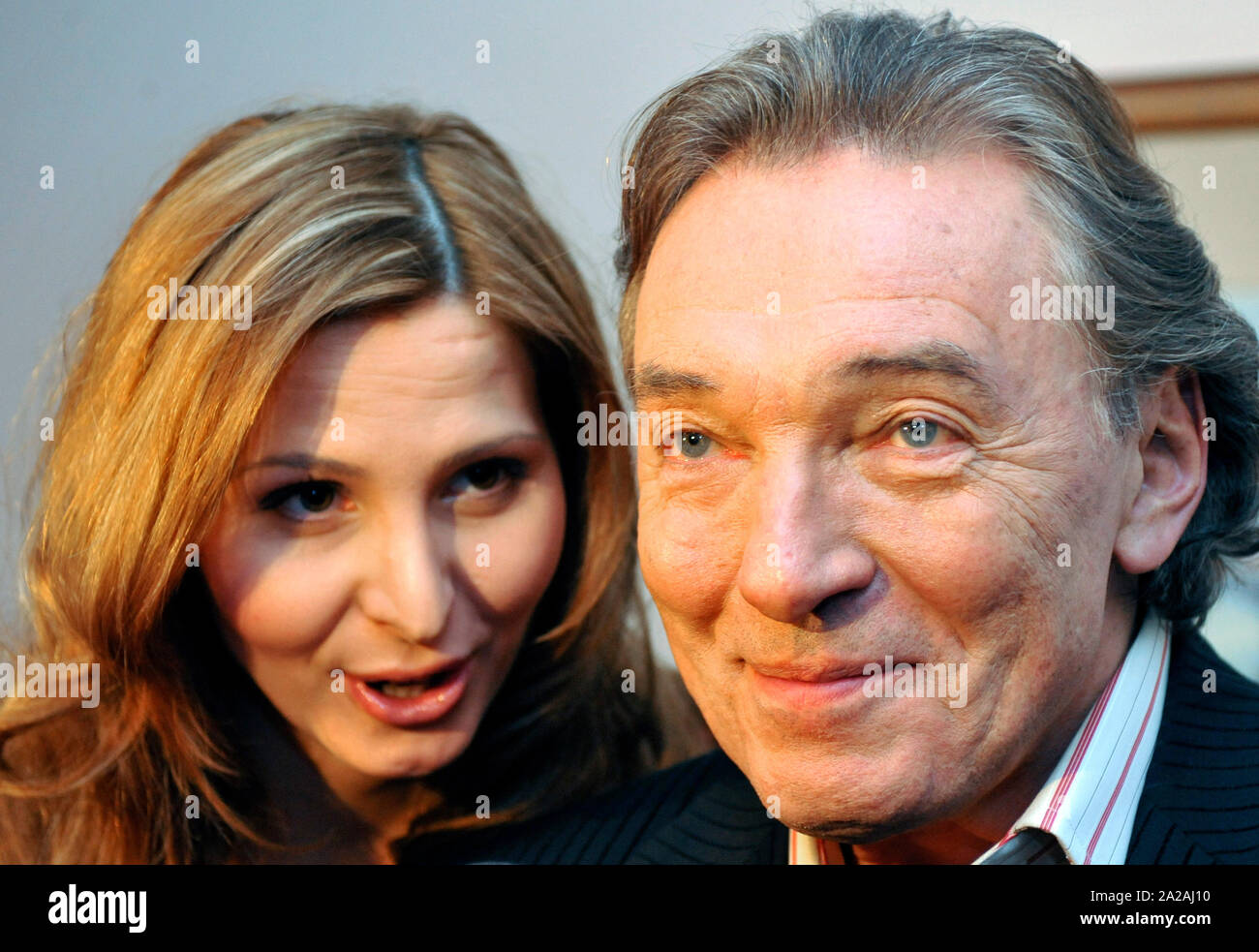 Czech popstar singer Karel Gott, right, and his newlywed wife Ivana
