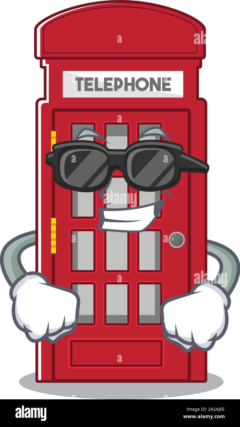 Super cool telephone booth on the roadside character Stock Vector