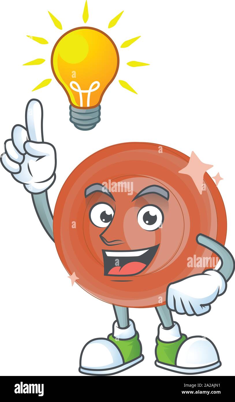 Have an idea bronze coin cartoon character mascot style. Stock Vector