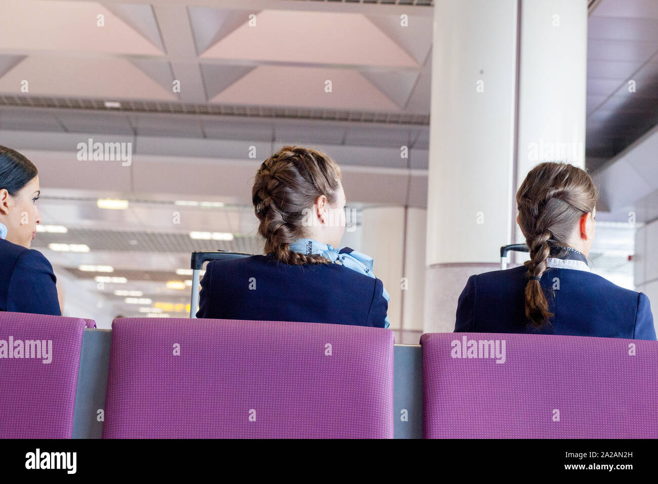 A airport gates sign/wayfinding sign on the terminal roof. Stock Photo