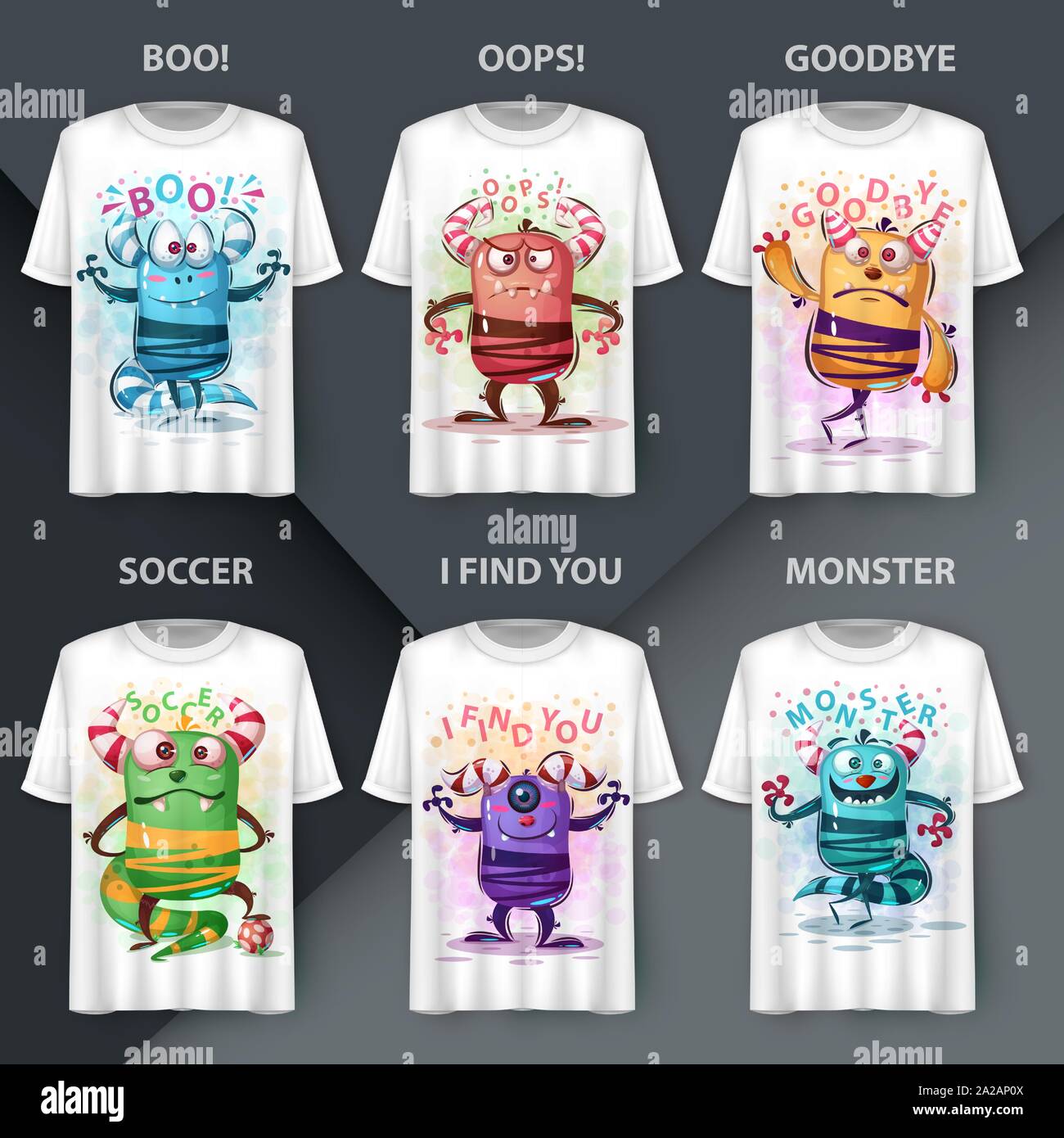 Set character - monster cartoon monster Stock Vector