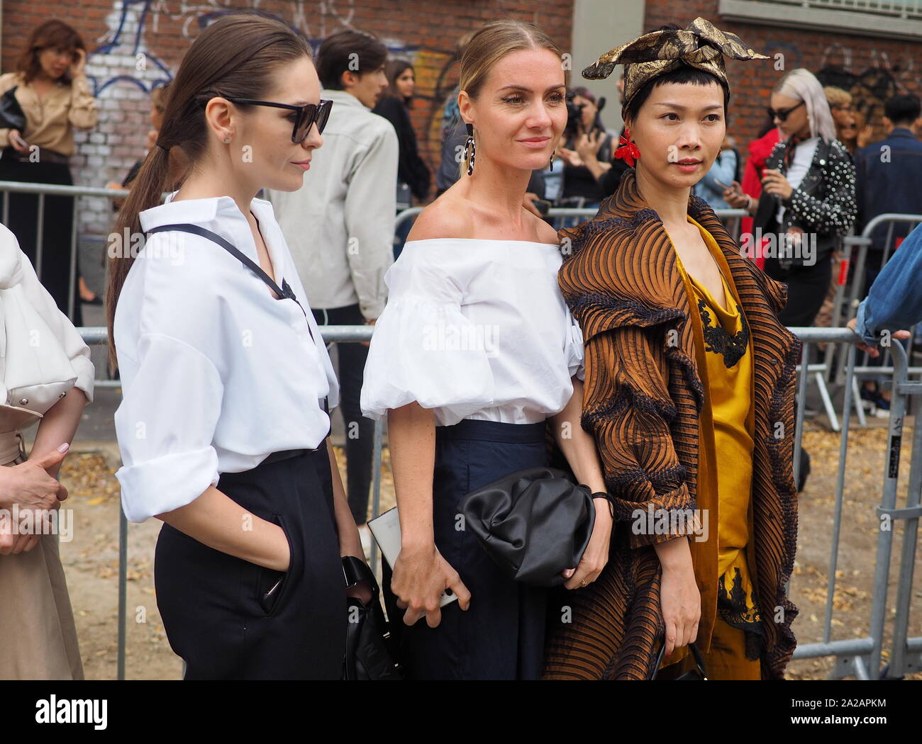 MILAN Italy 19 September 2019 Fashion Bloggers street style outfits before Fendi fashion show during MFW Spring summer 2019 2020 Stock Photo Alamy