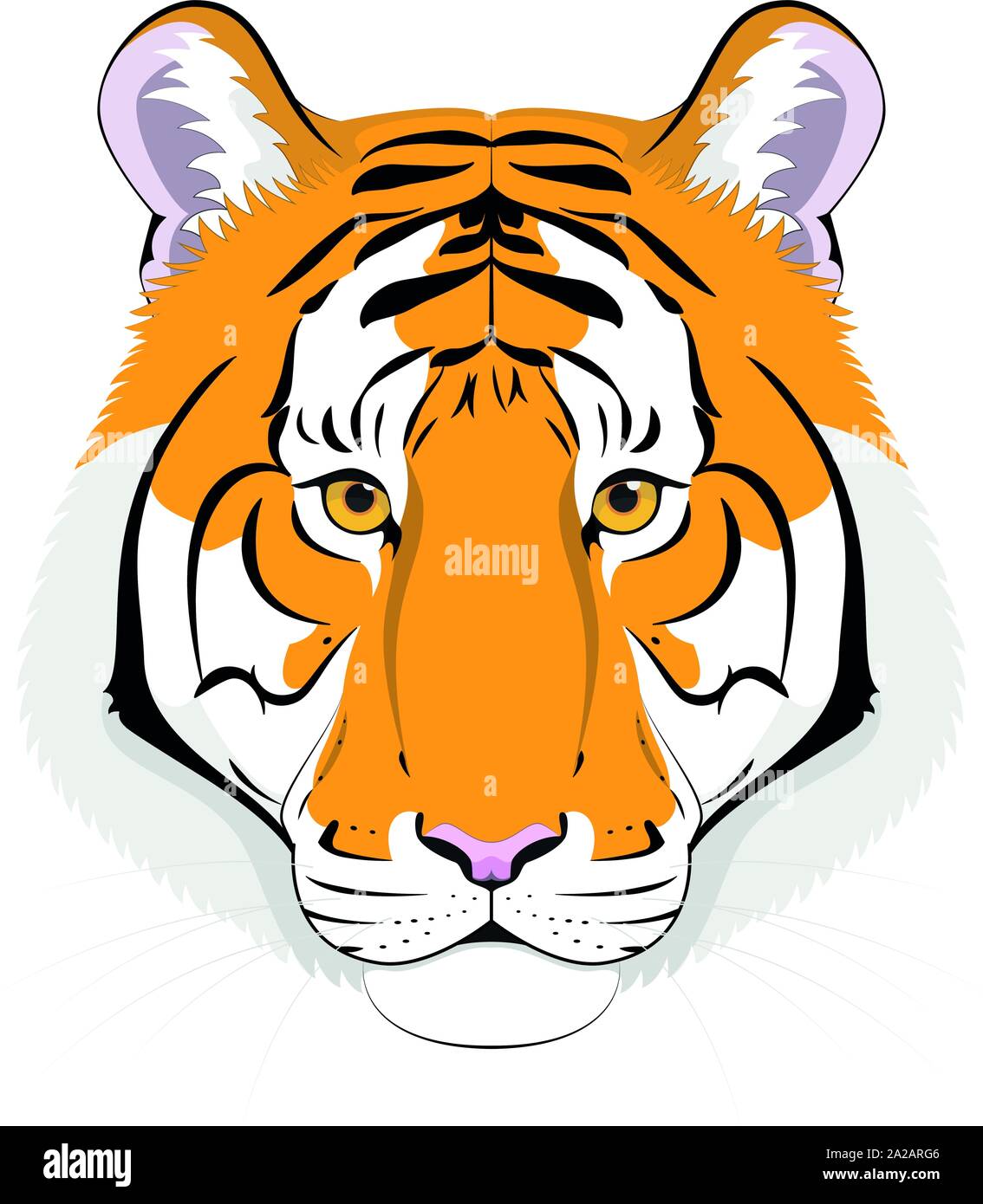 Tiger head in cartoon style. Vector illustration Stock Vector Image ...