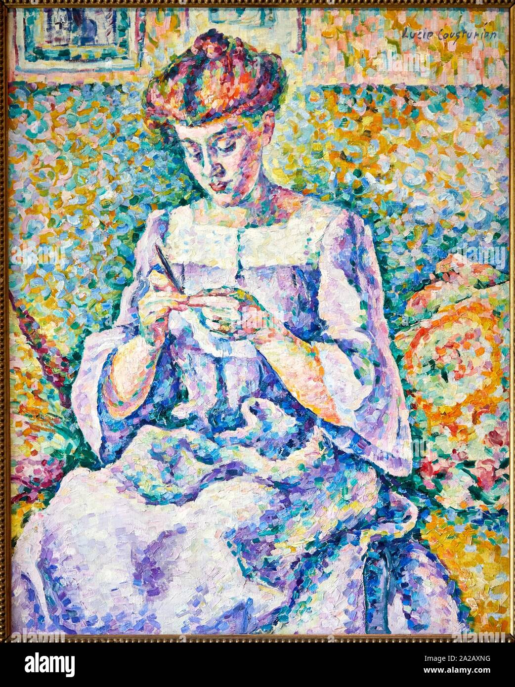 '''Femme faisant du crochet'', 1908, Lucie Cousturier, Musée d'Orsay, Paris, France, Europe Stock Photo