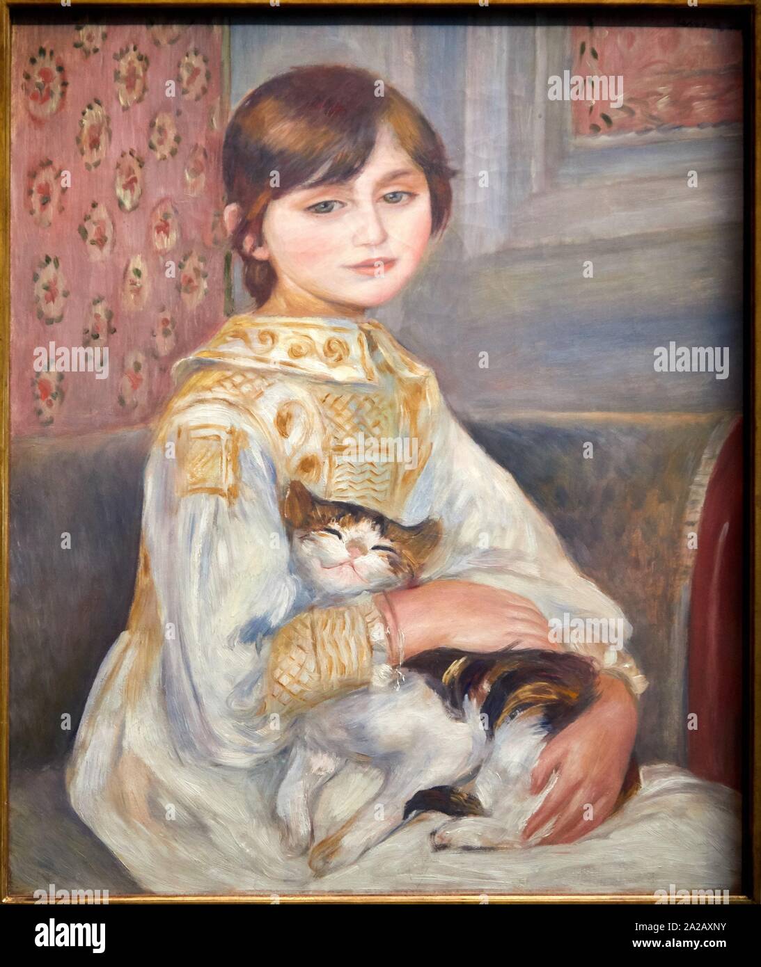'''Julie Manet'' dit aussi ''L'enfant au chat'', 1887, Pierre Auguste Renoir, 1841-1919, Musée d'Orsay, Paris, France, Europe Stock Photo