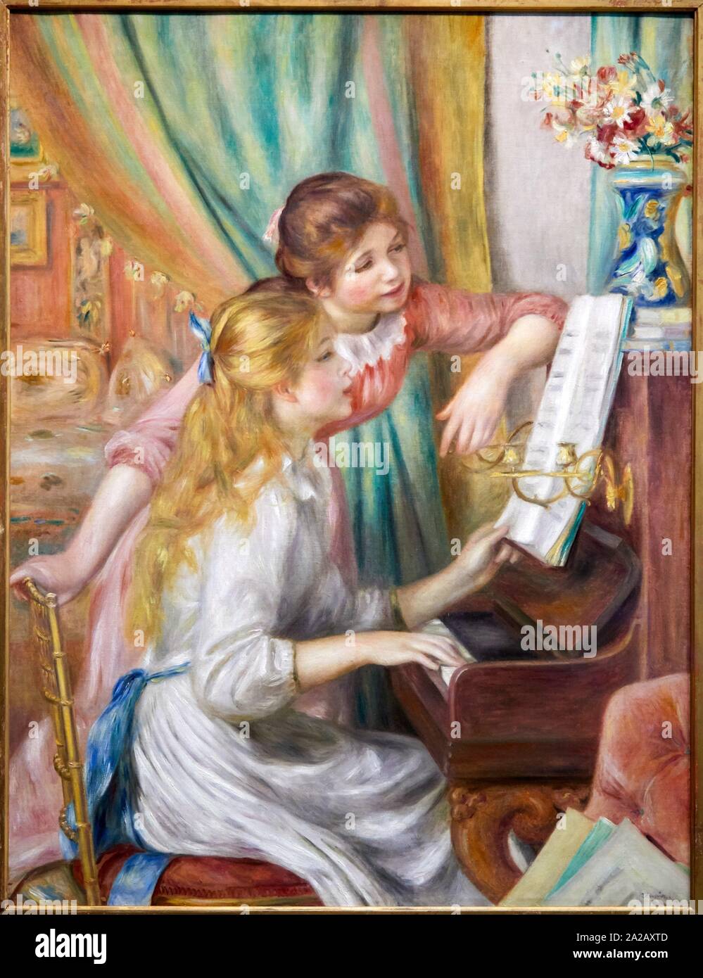 '''Jeunes filles au piano'', 1892, Pierre Auguste Renoir, 1841-1919, Musée d'Orsay, Paris, France, Europe Stock Photo