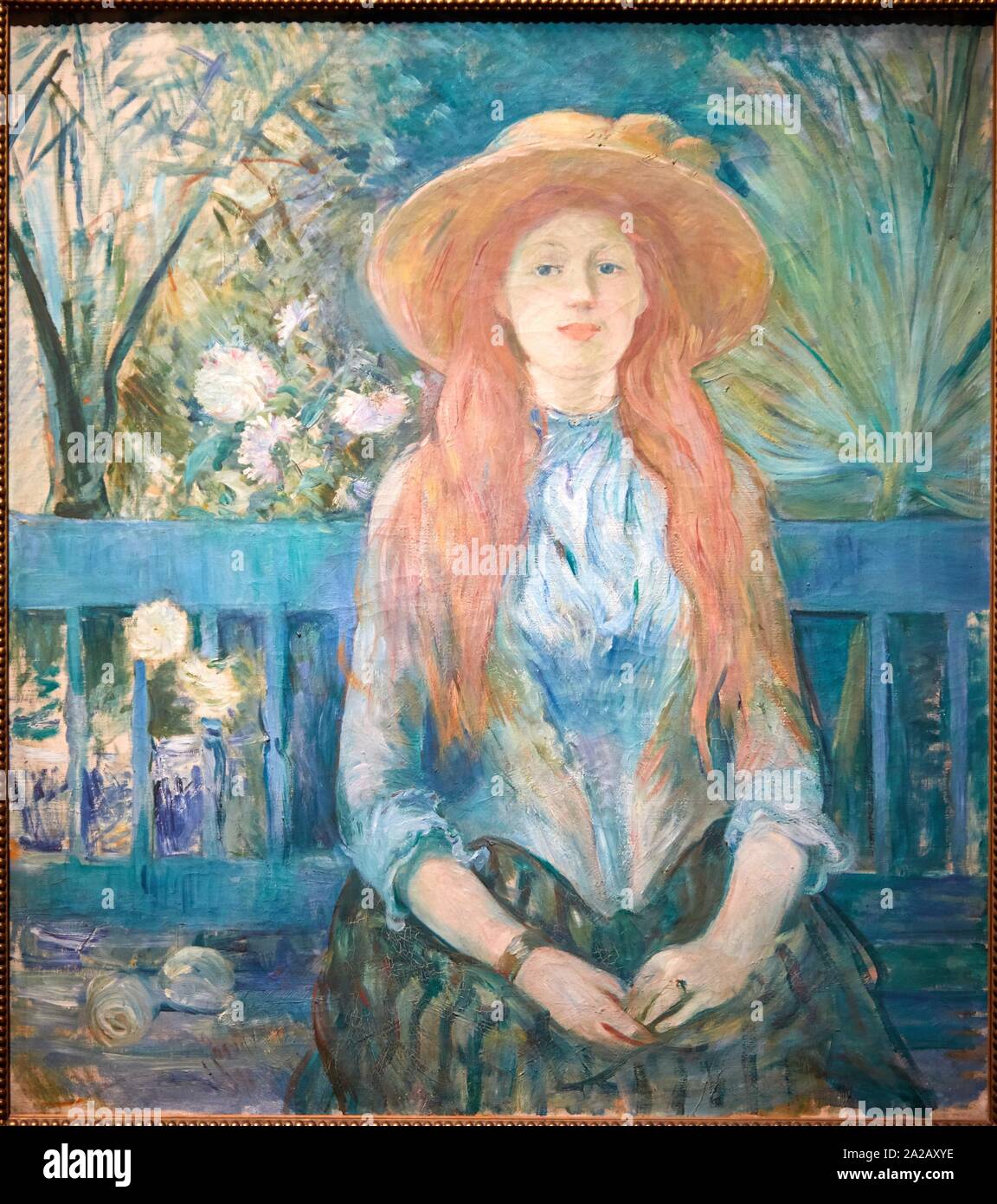 '''Sur le banc'' dit aussi ''Jeune Fille dans un parc'', 1888-1893, Berthe Morisot (1841-1895) Stock Photo