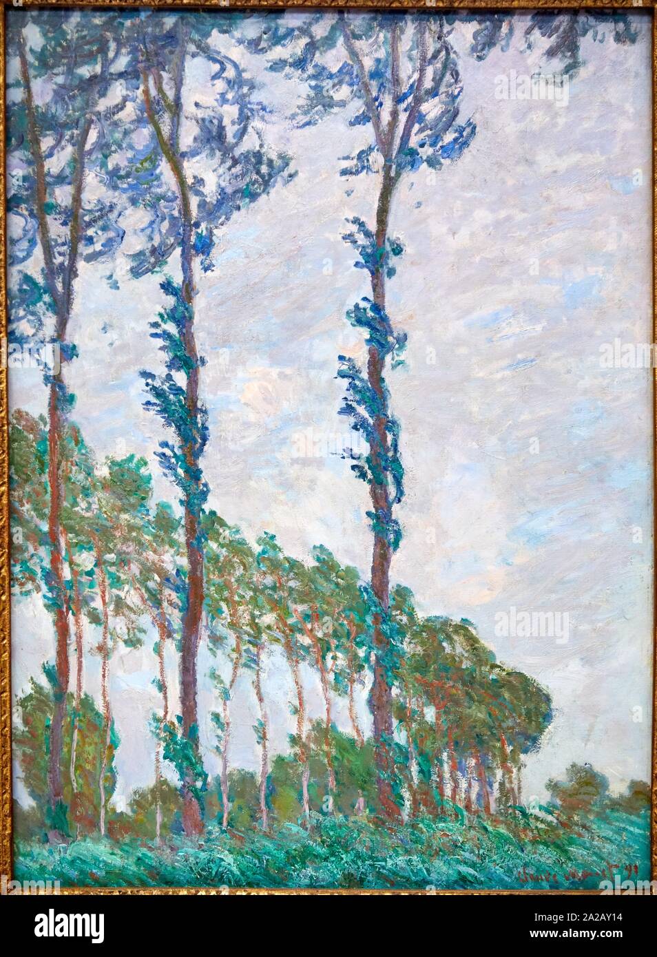 '''Effet de vent, série des peupliers'', 1891, Claude Monet (1840-1926), Musée d'Orsay, Paris, France, Europe Stock Photo