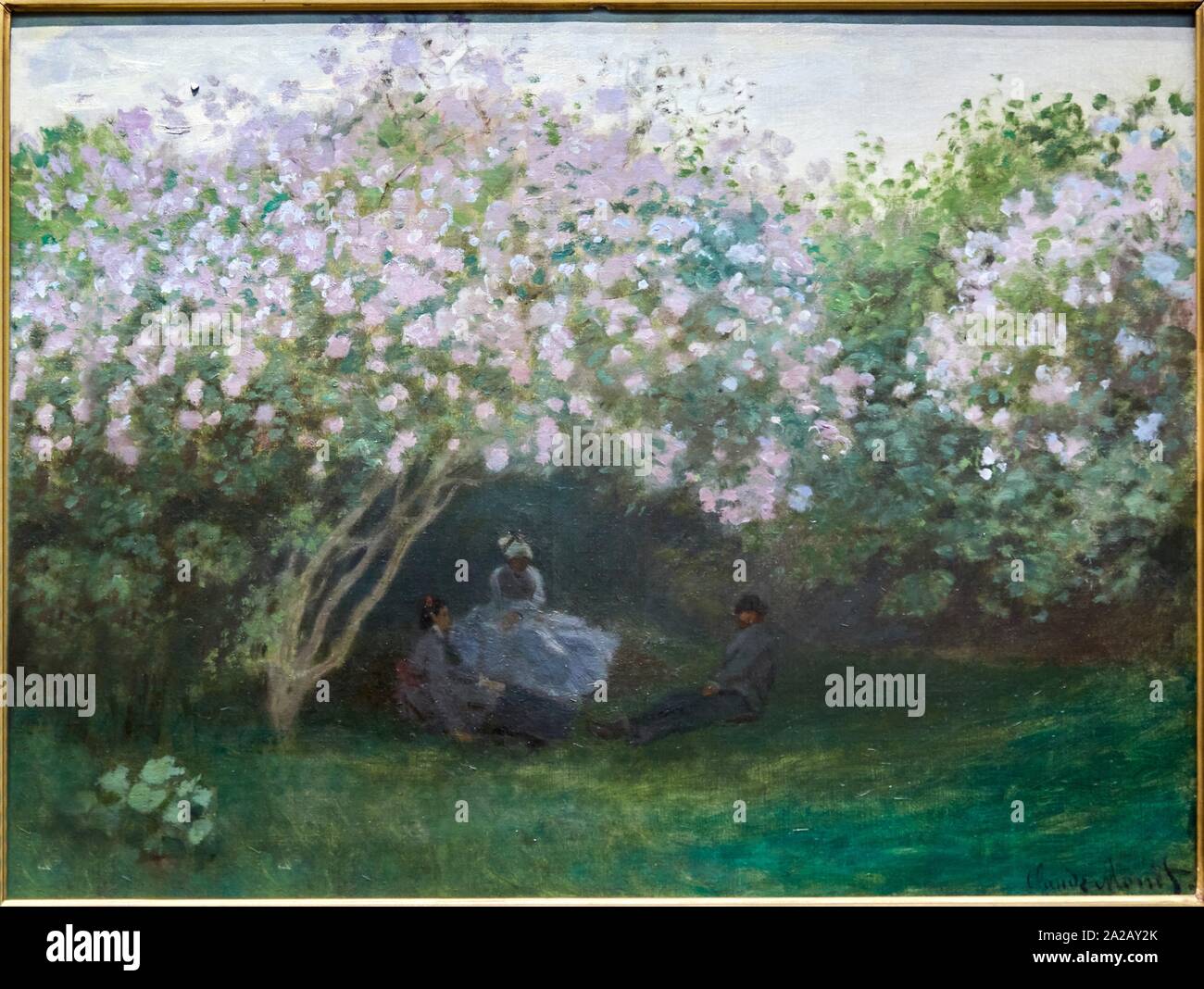 '''Lilas, temps gris'' dit aussi ''Le Repos sous les lilas'', 1872-1873, Claude Monet (1840-1926), Musée d'Orsay, Paris, France, Europe Stock Photo