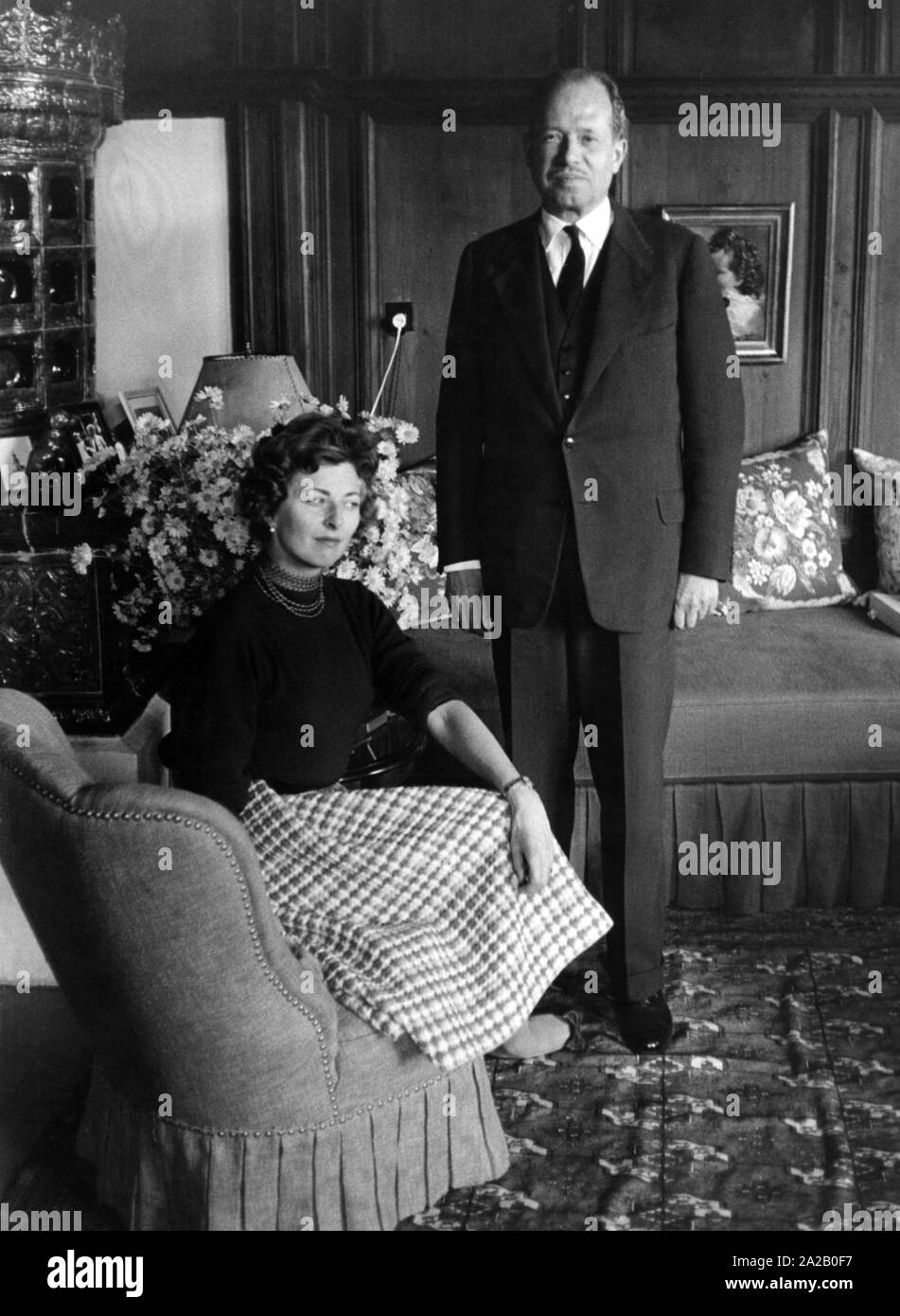 Prince Franz Joseph II of Liechtenstein with his wife (Gina