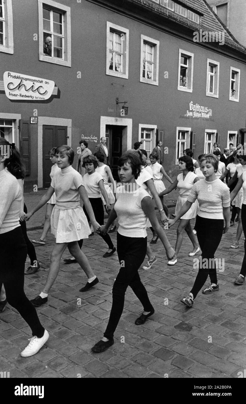 Teenagers without uniform in East Germany. Stock Photo