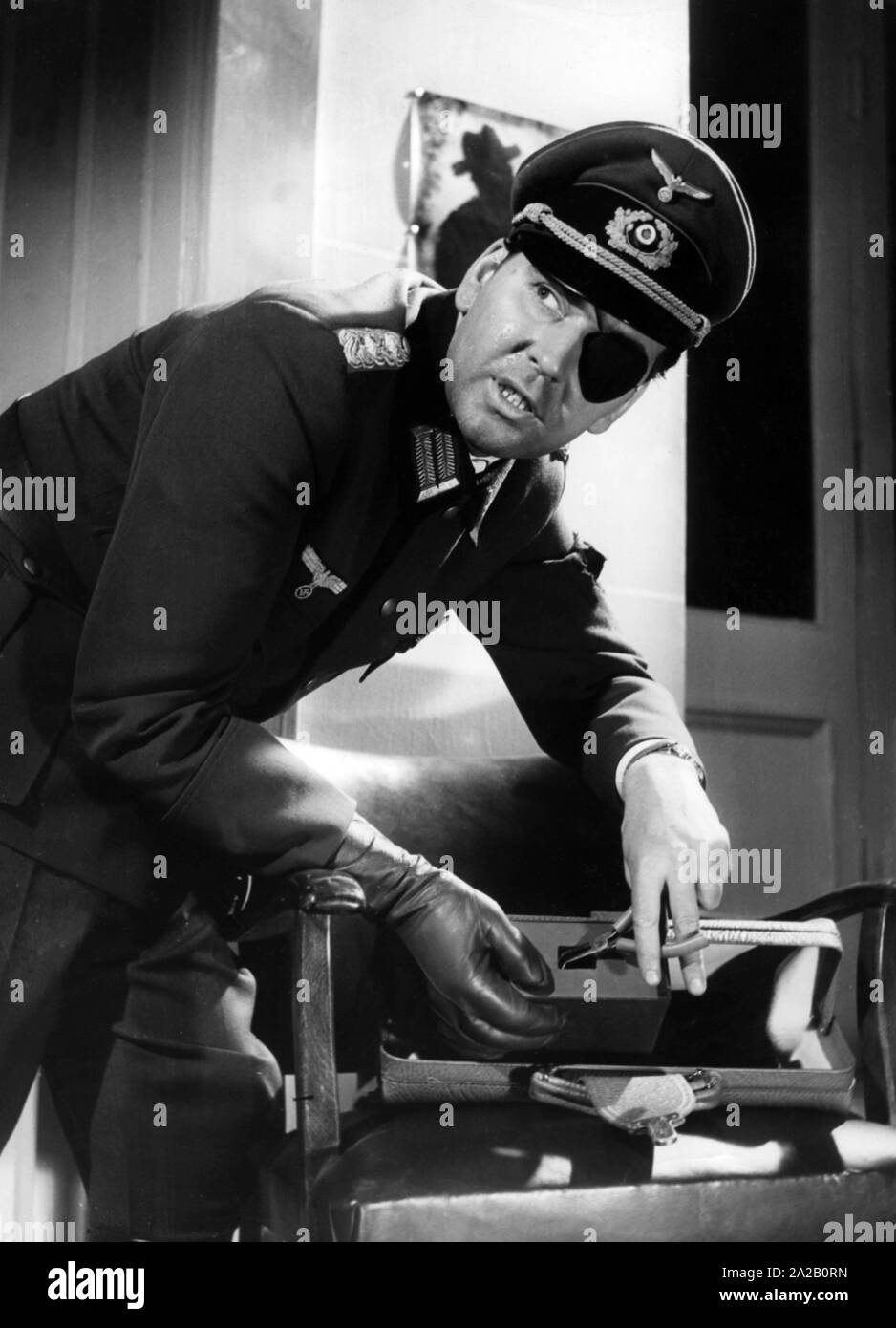 Scene from the film 'It Happened on July 20th' by Georg Wilhelm Pabst, the film was premiered on 19 June 1955. Claus Schenk Graf von Stauffenberg was impersonated by Bernhard Wicki. Stock Photo