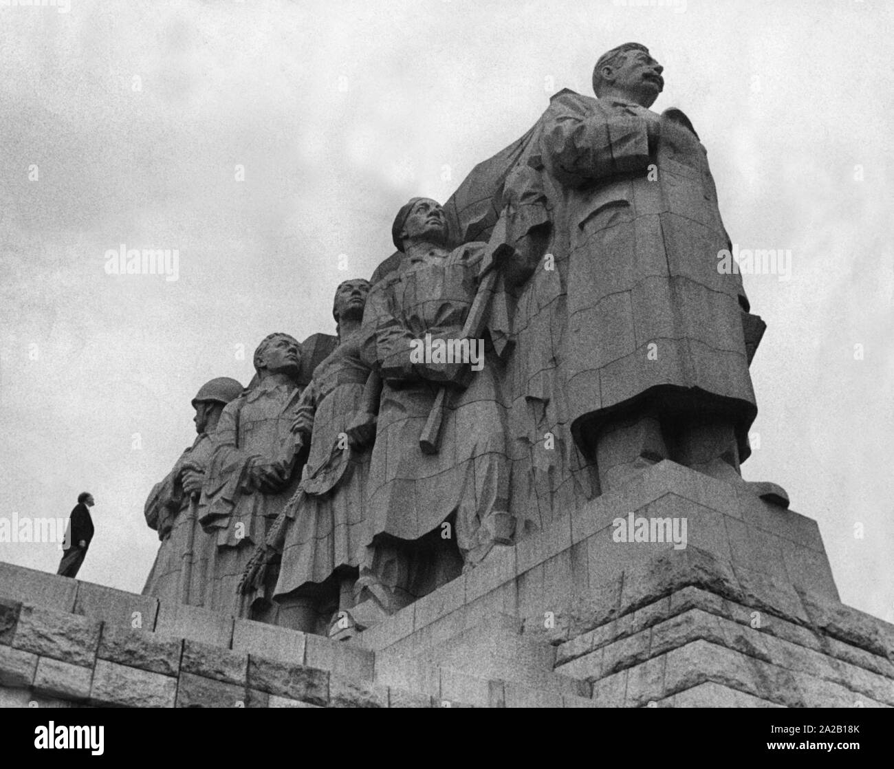 The Stalin Memorial in Prague was inaugurated in 1955 and reopened in 1962. It was the world's largest depiction of Joseph Stalin. Stock Photo