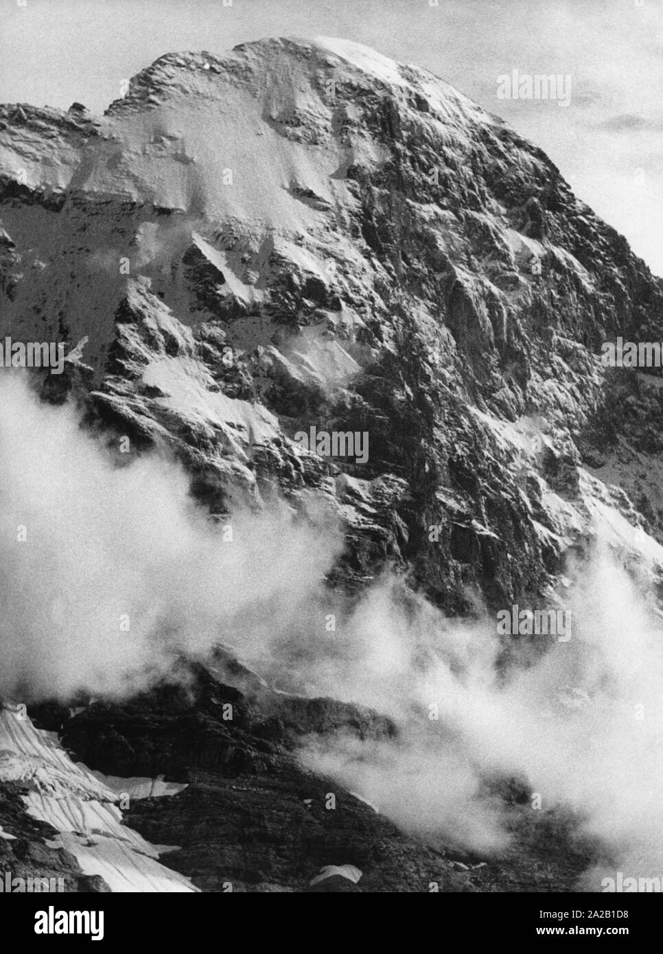 Mountains in the Bernese Oberland, Schweiz Eiger, Moench (monk), Jungfrau (maiden/virgin) Stock Photo