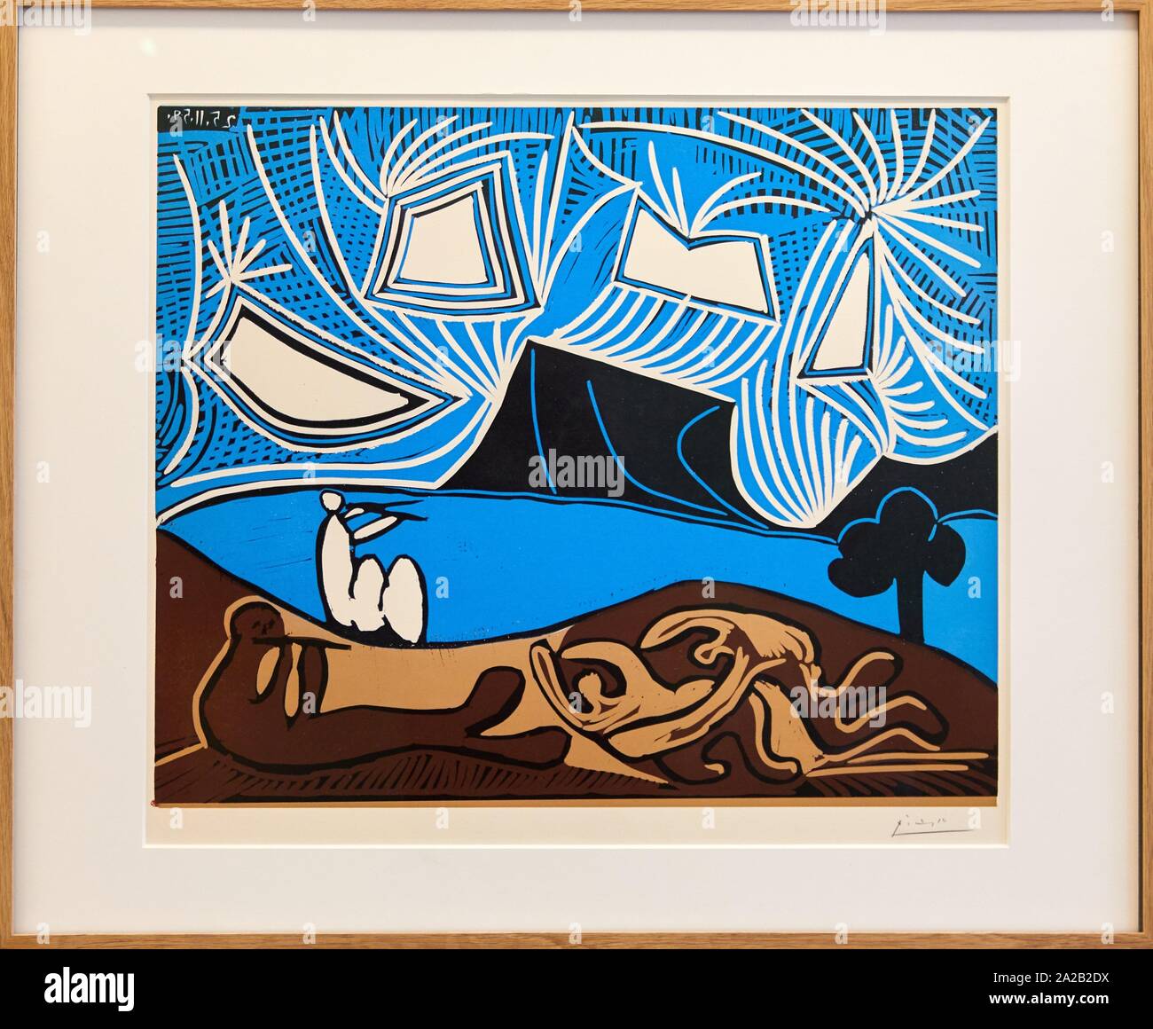 'Couple et flûtiste au bord d'un lac', 1959, Pablo Picasso, Picasso Museum, Paris, France, Europe Stock Photo