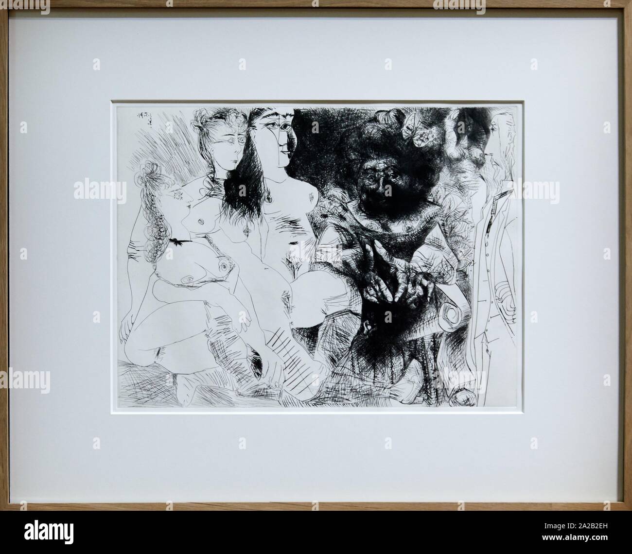 'La Patronne faiseuse d'anges, avec trois filles. Degas aux mains dans le dos', 1971, Pablo Picasso, Picasso Museum, Paris, France, Europe Stock Photo