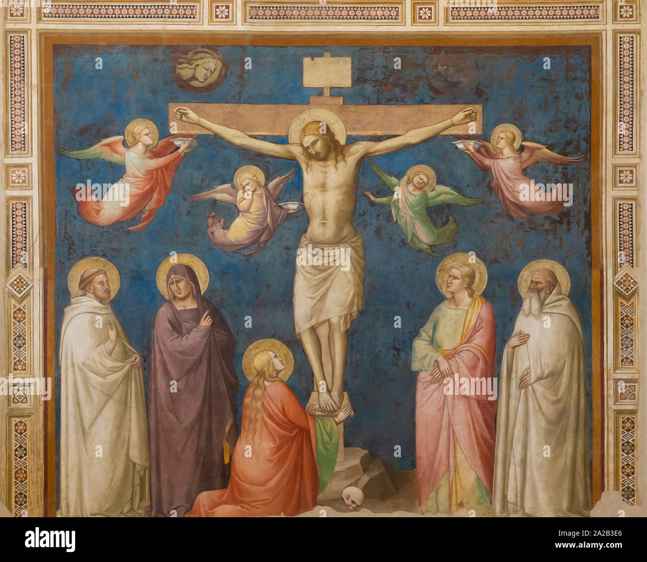 The Crucifixion, Tadeo Gaddi, 1366, Chiesa di Ognissanti, Church of All Saints, Florence, Tuscany, Italy, Europe Stock Photo