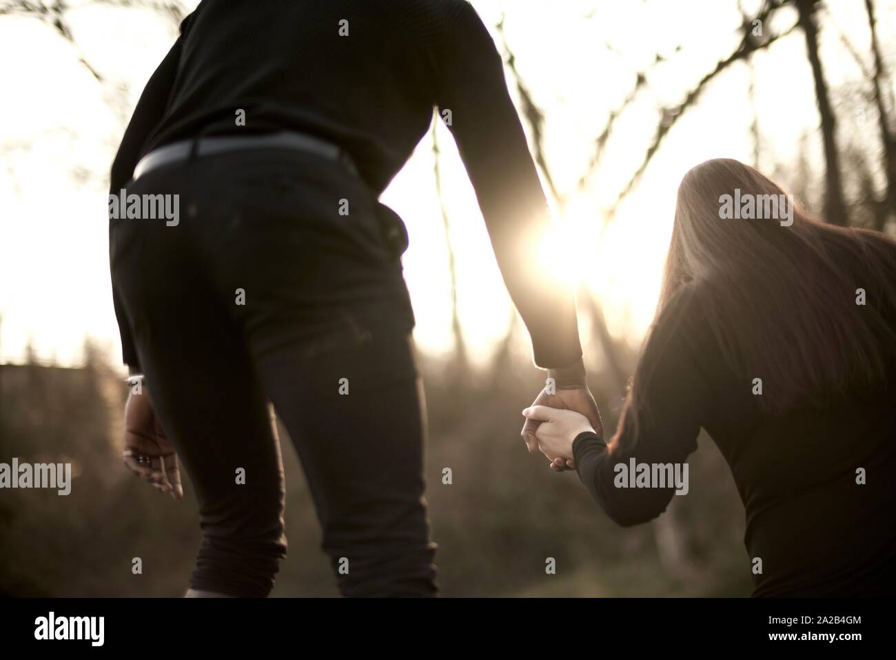 couple outdoors, in Munich, Germany Stock Photo