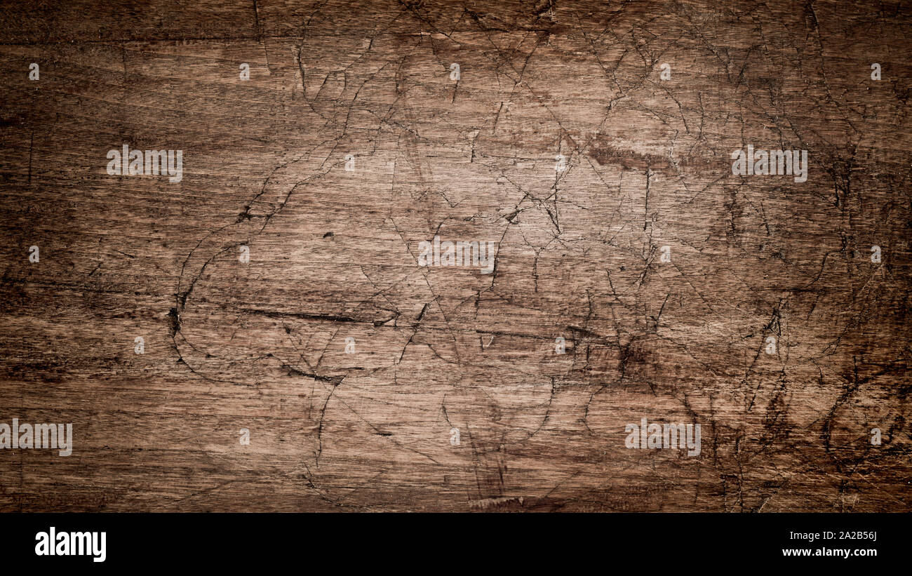 Dark Brown Wood Texture with Scratches Stock Photo