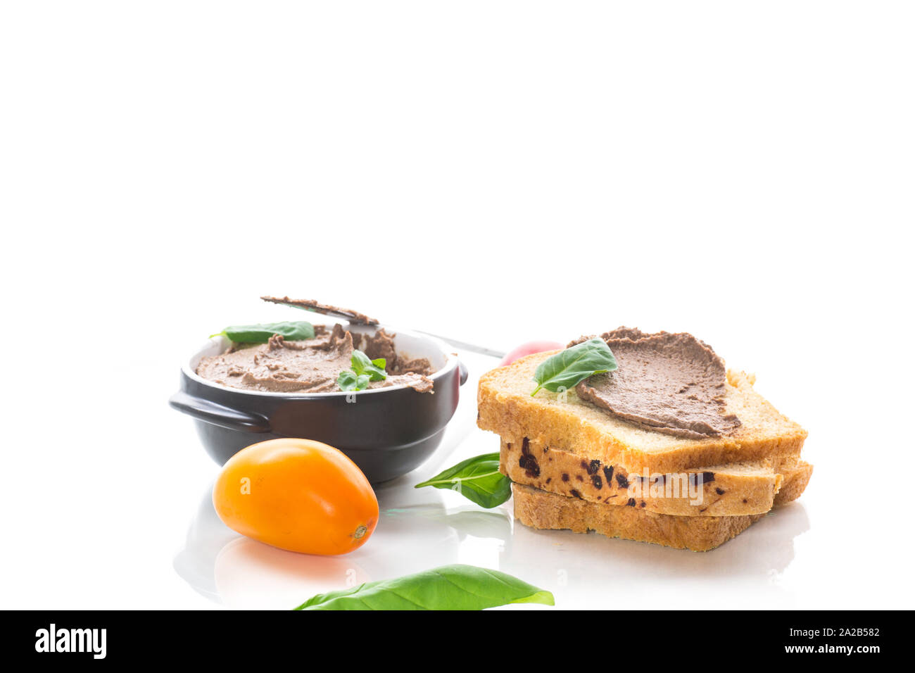sandwiches with homemade chicken liver pate closeup Stock Photo Alamy